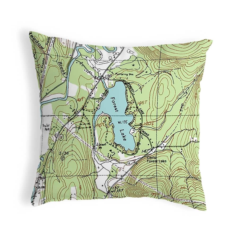 Forest Lake, NH Nautical Map Noncorded Pillow 12x12