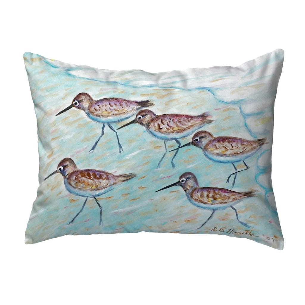Sandpipers Small No-Cord Pillow 12x12