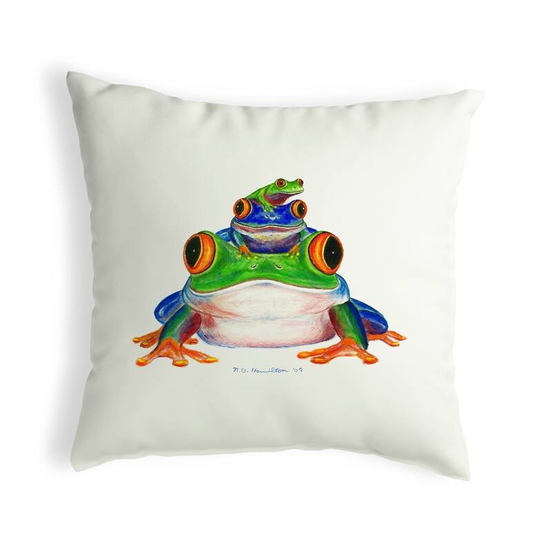 Stacked Frogs Small No-Cord Pillow 12x12