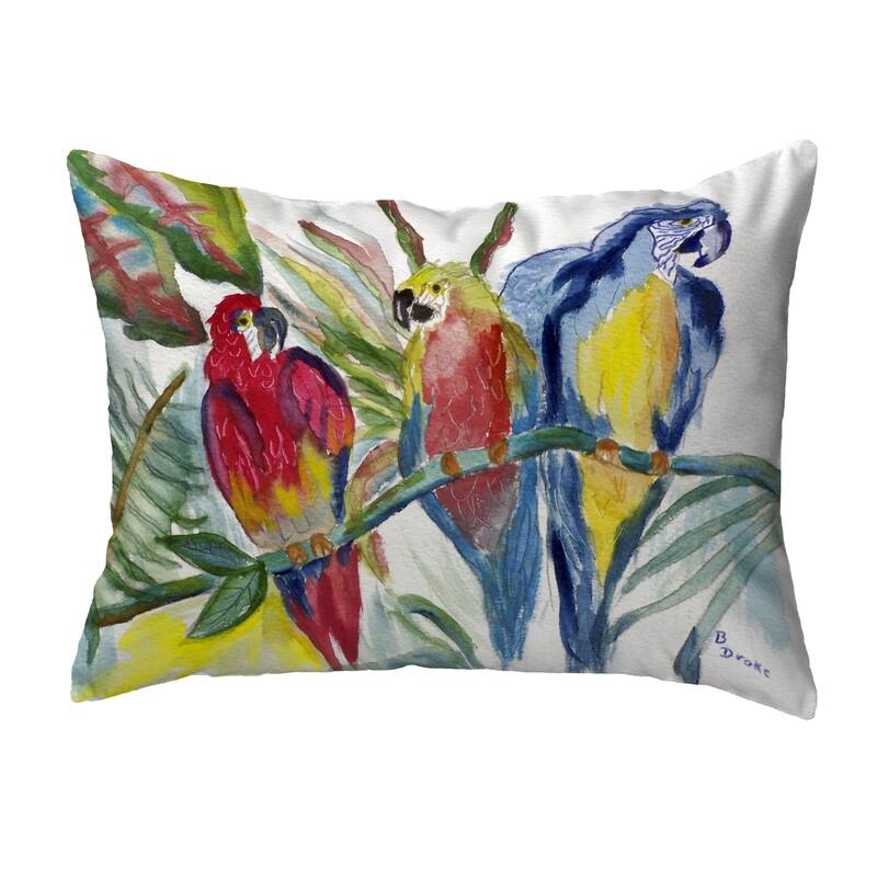 Parrot Family Small No-Cord Pillow 11x14