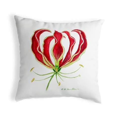 Red Lily Small No-Cord Pillow 12x12