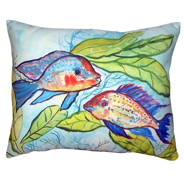 Pair of Fish Small No-Cord Pillow 11x14