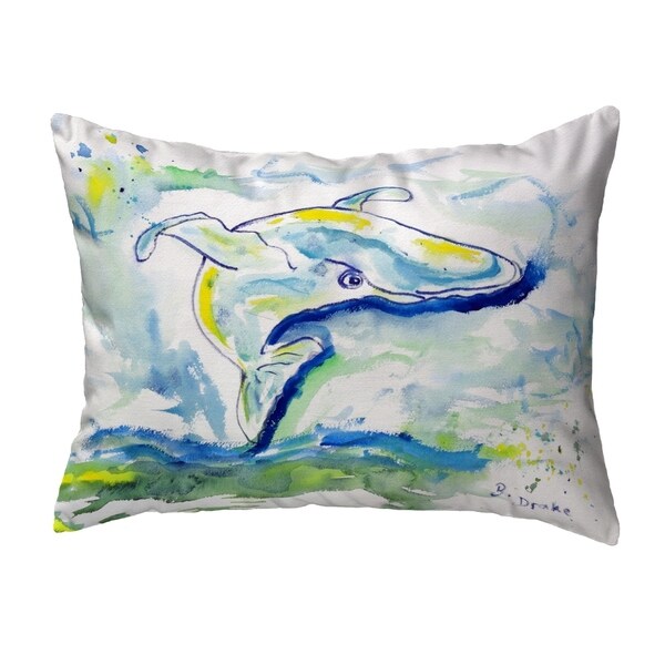 Blue Whale Small No-Cord Pillow 11x14