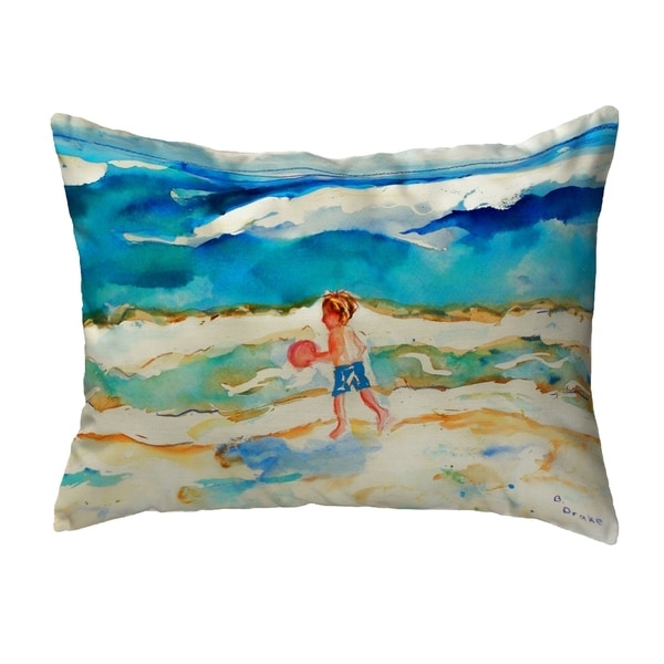 Boy and Ball Small No-Cord Pillow 11x14
