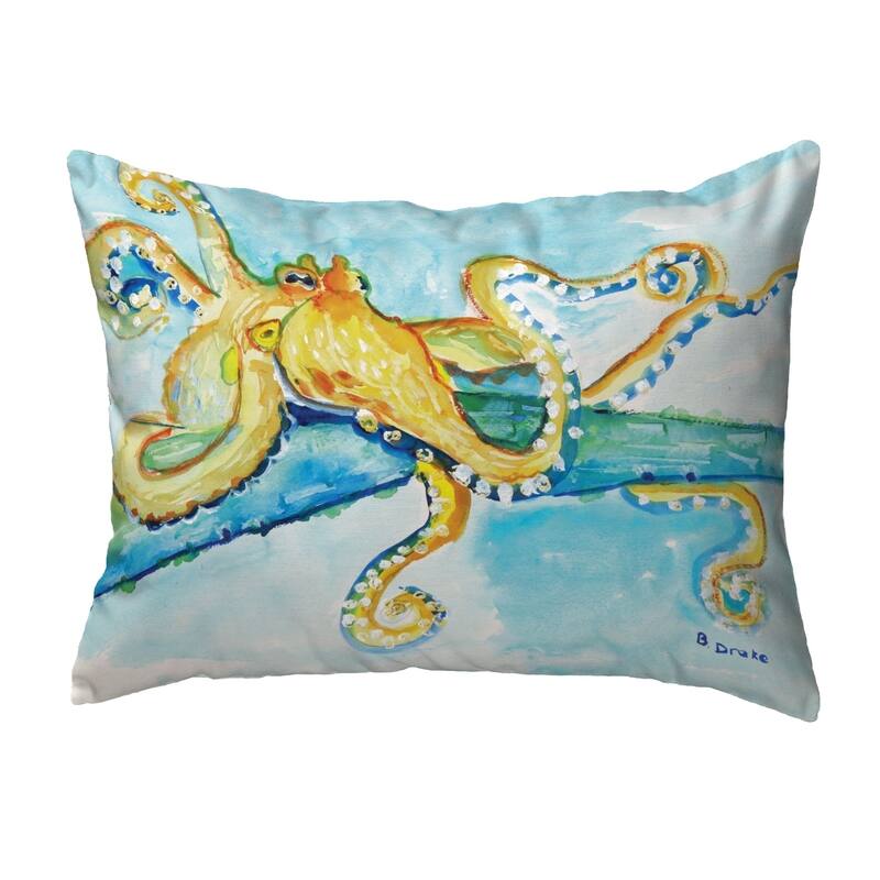 Gold Octopus Small No-Cord Pillow 11x14