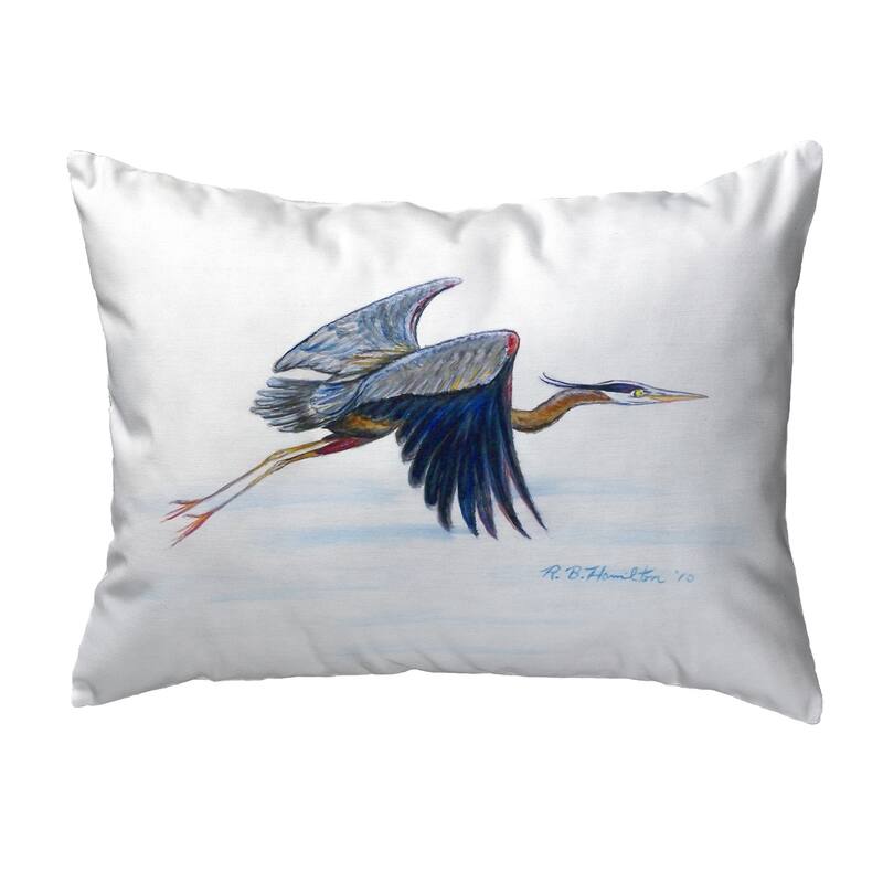 Eddie's Blue Heron Small No-Cord Pillow 11x14