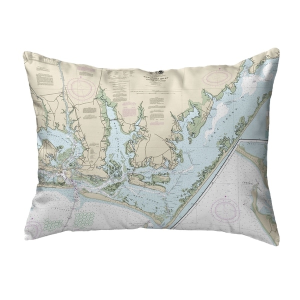 Beaufort Inlet and Part of Core Sound, NC Nautical Map Noncorded Pillow 11x14