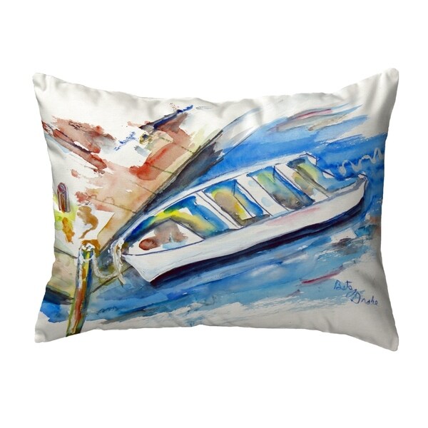 Rowboat at Dock Small No-Cord Pillow 11x14
