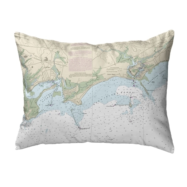 Clinton Harbor to Westbrook Harbor, CT Nautical Map Noncorded Pillow 11x14