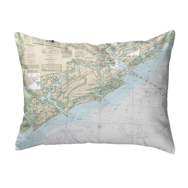Charleston Harbor and Approaches, SC Nautical Map Noncorded Pillow 11x14