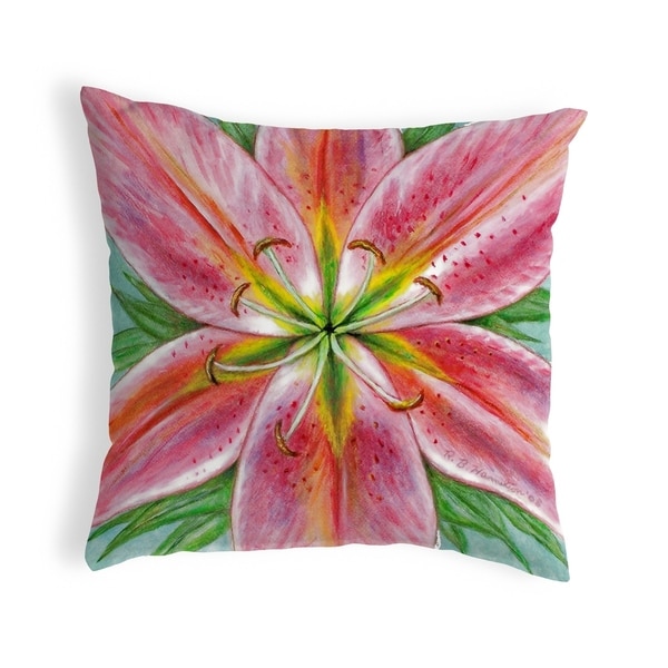 Pink Lily Small No-Cord Pillow 12x12