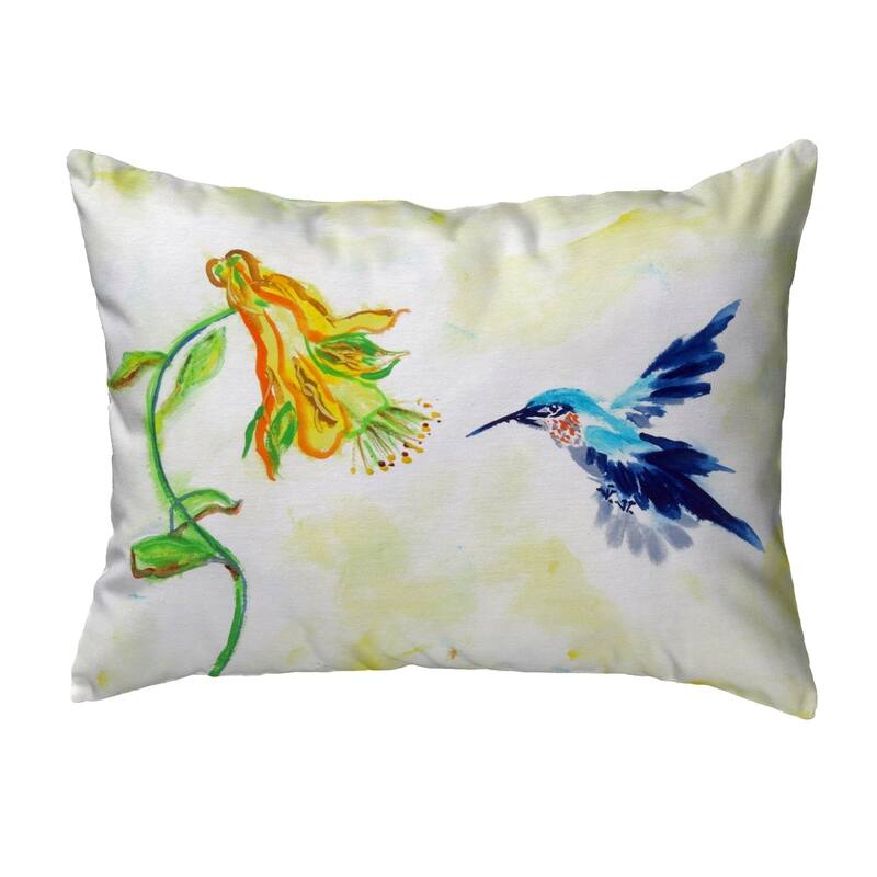 Hummingbird & Yellow Flower No Cord Pillow 16x20