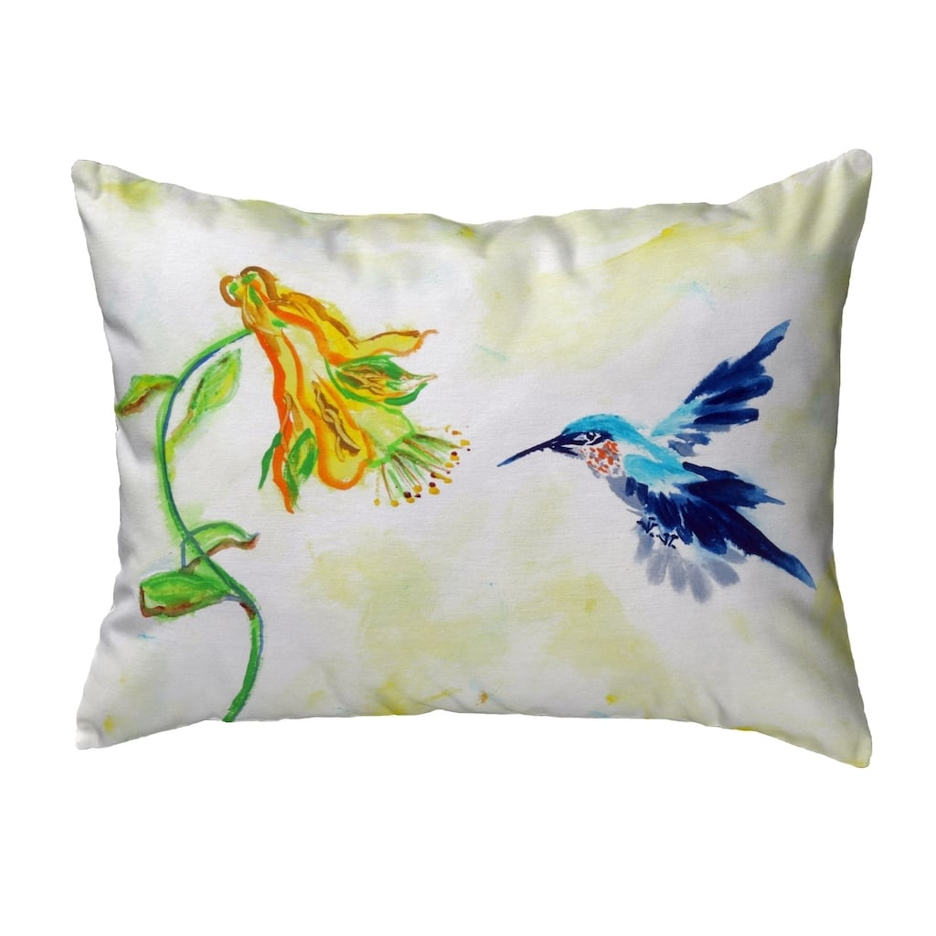 Hummingbird & Yellow Flower No Cord Pillow 16x20