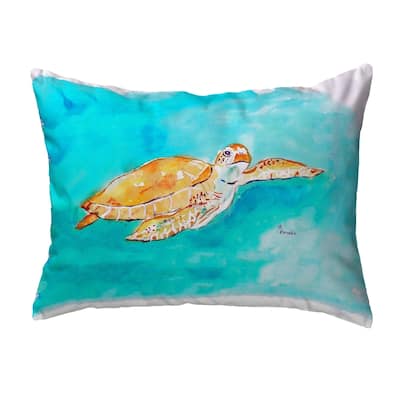 Brown Sea Turtle Small No-Cord Pillow 11x14