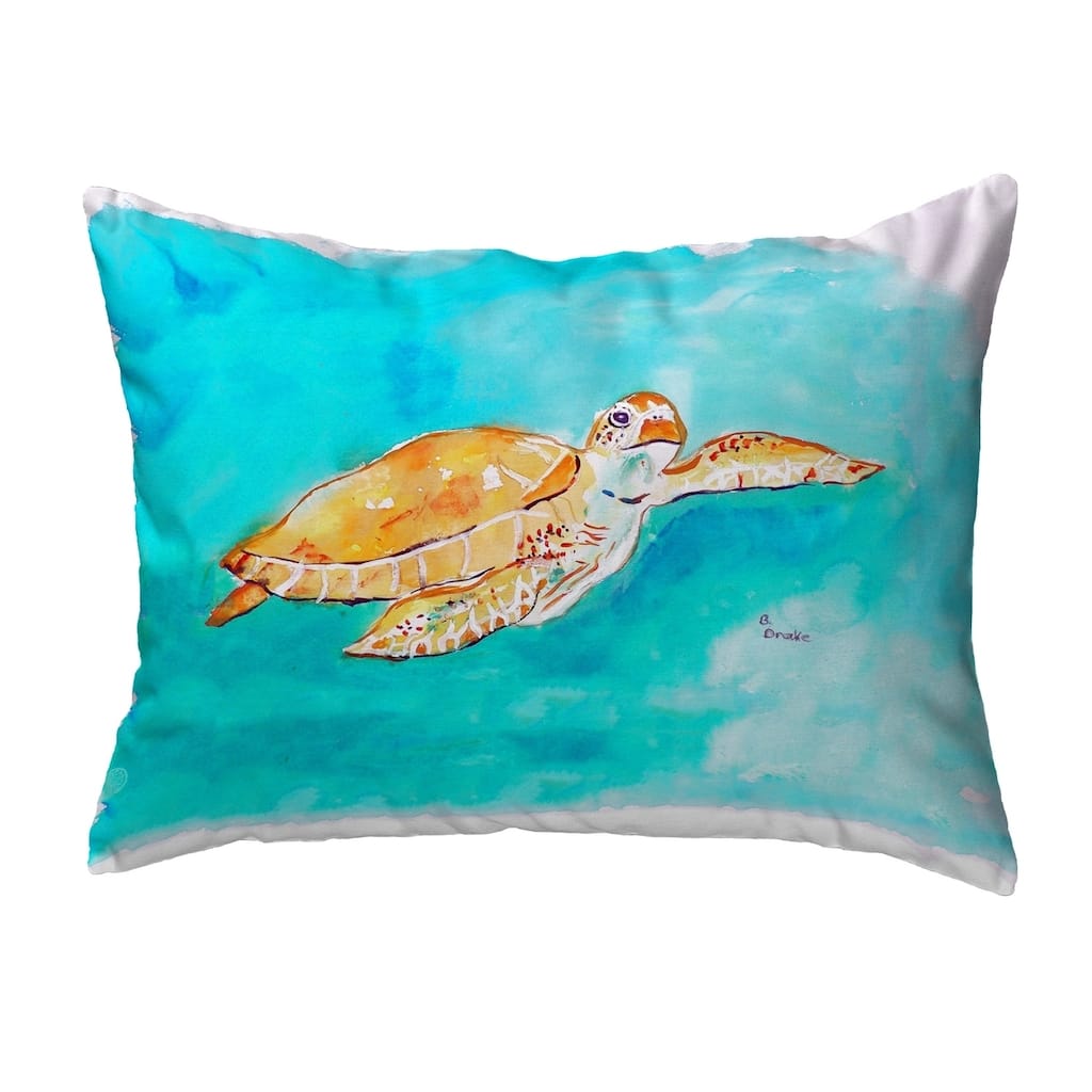 Brown Sea Turtle Small No-Cord Pillow 11x14