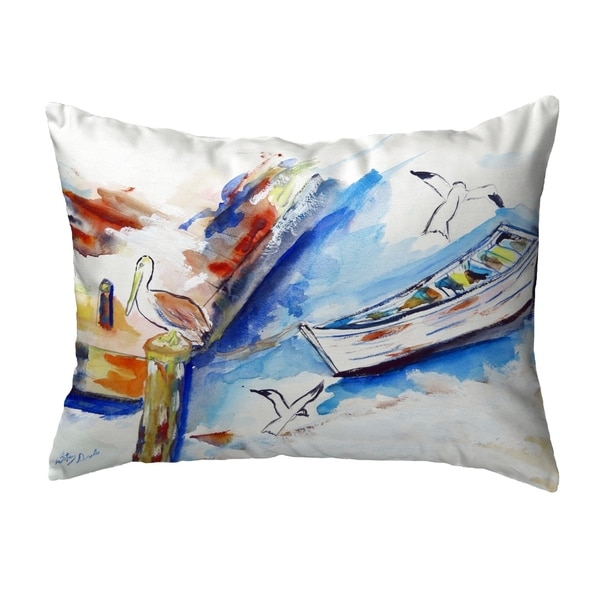 Rowboat & Birds Small No-Cord Pillow 11x14