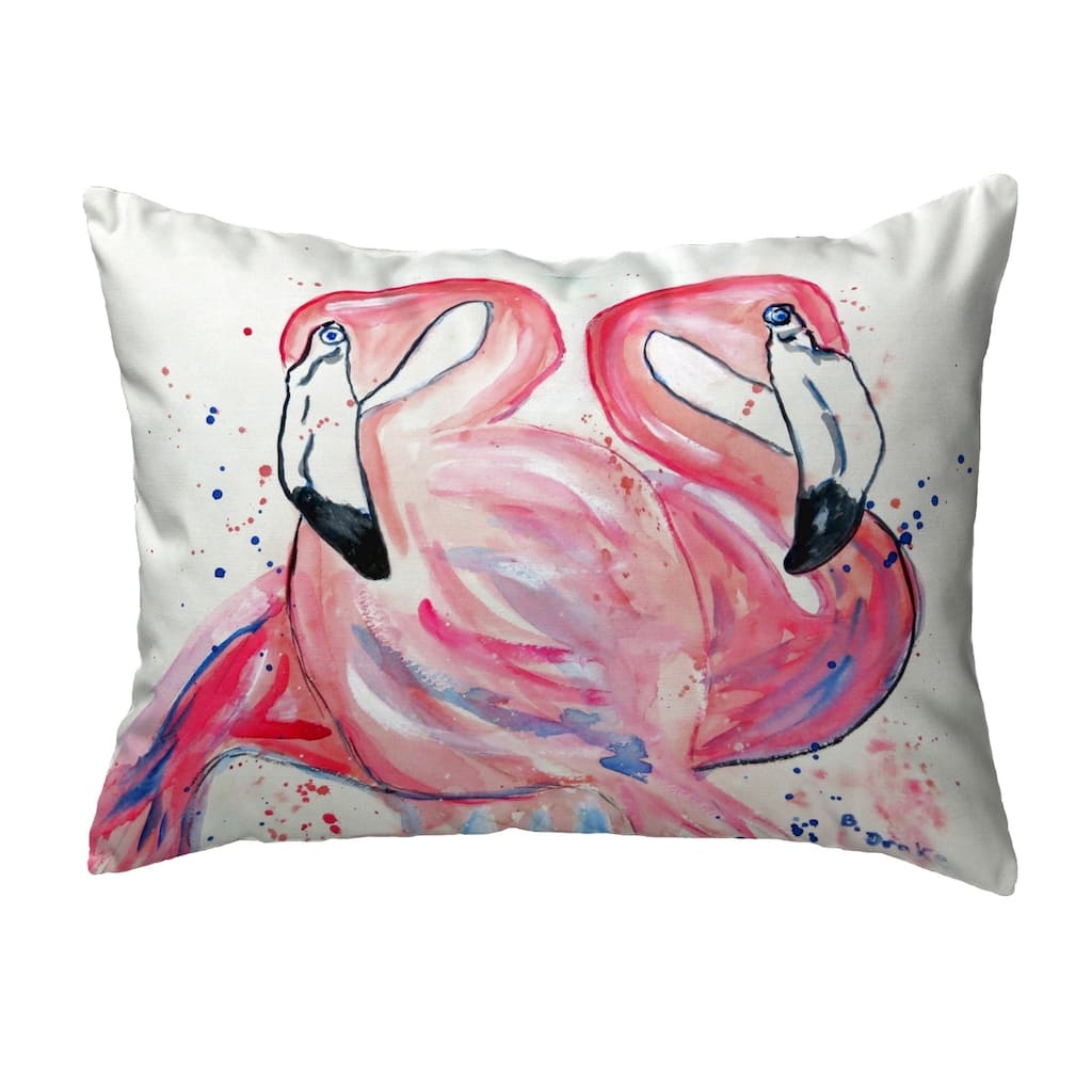 Betsy's Flamingos Small No-Cord Pillow 11x14