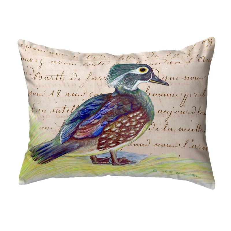 Female Wood Duck Script Small No-Cord Pillow 11x14