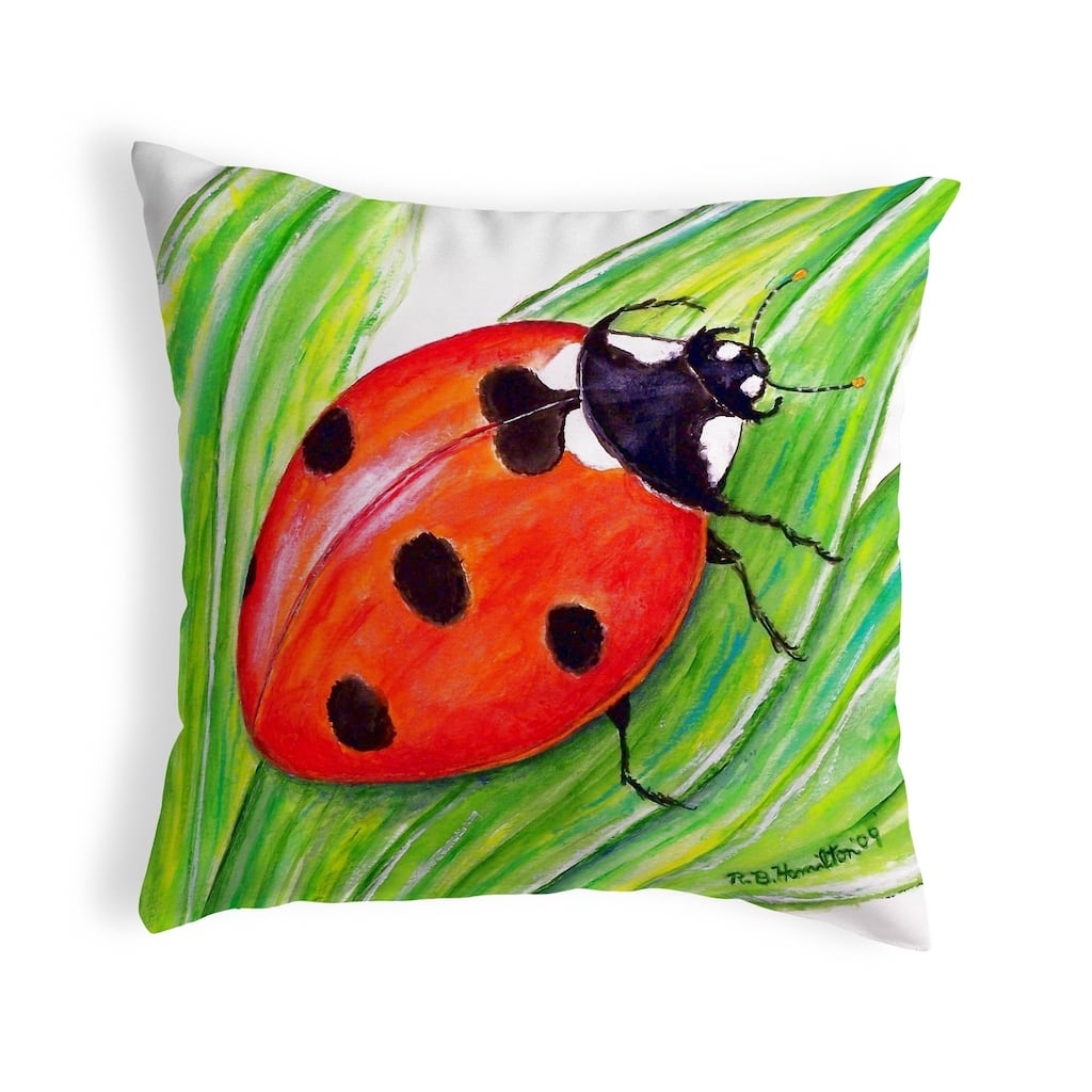 Ladybug Small No-Cord Pillow 12x12