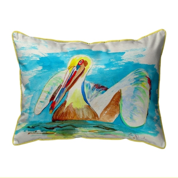 Pelican in Teal Small Pillow 11x14