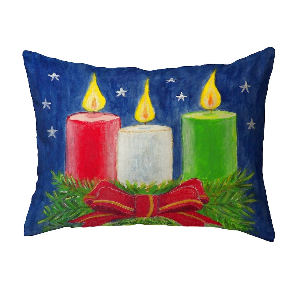 Christmas Candles Small No-Cord Pillow 11x14