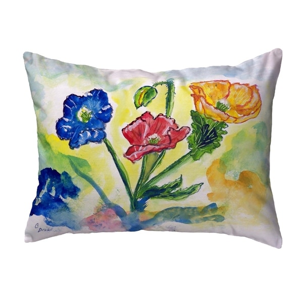 Bugs & Poppies Small No-Cord Pillow 11x14