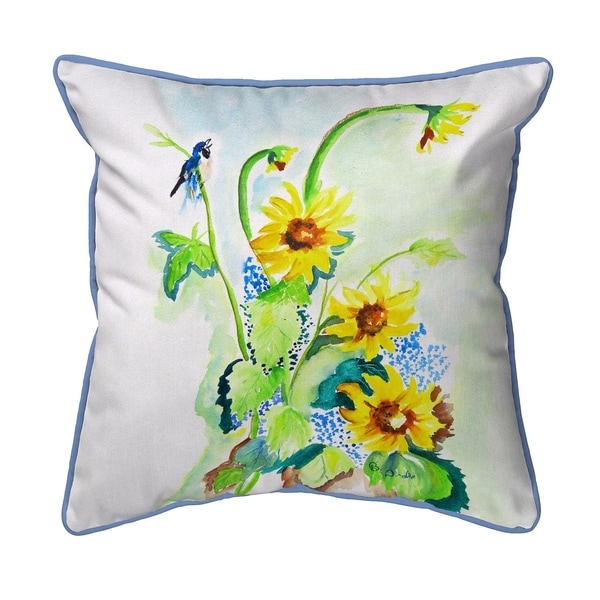 Sunflower & Bird Extra Large Zippered Pillow 22x22