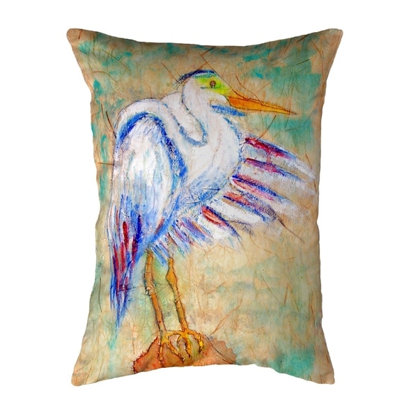 Egret on Rice Small No-Cord Pillow 11x14