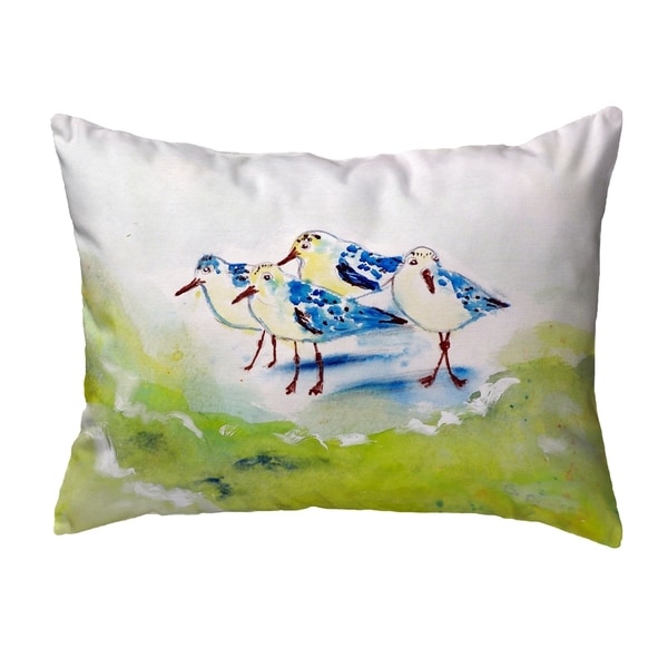 Green Sanderlings Small No-Cord Pillow 11x14