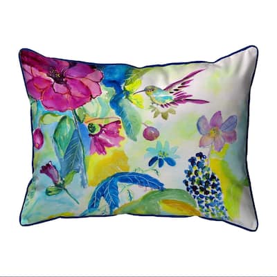 Hummingbird & Garden Small Pillow 11x14
