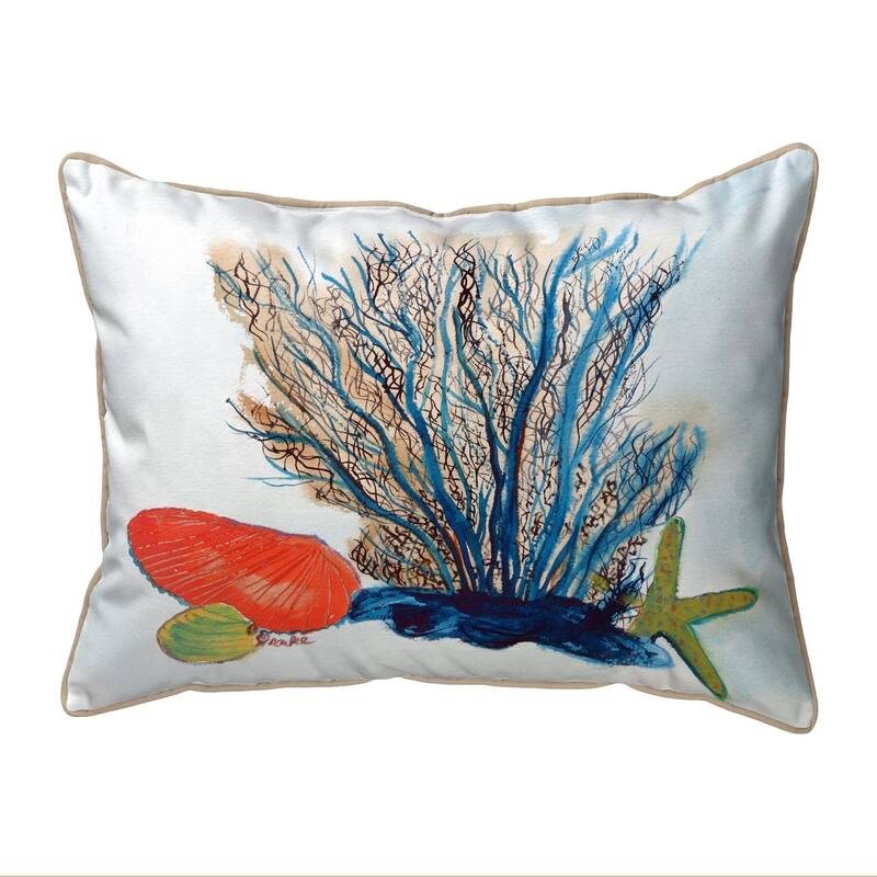 Coral & Shells Small Corded Pillow 11x14