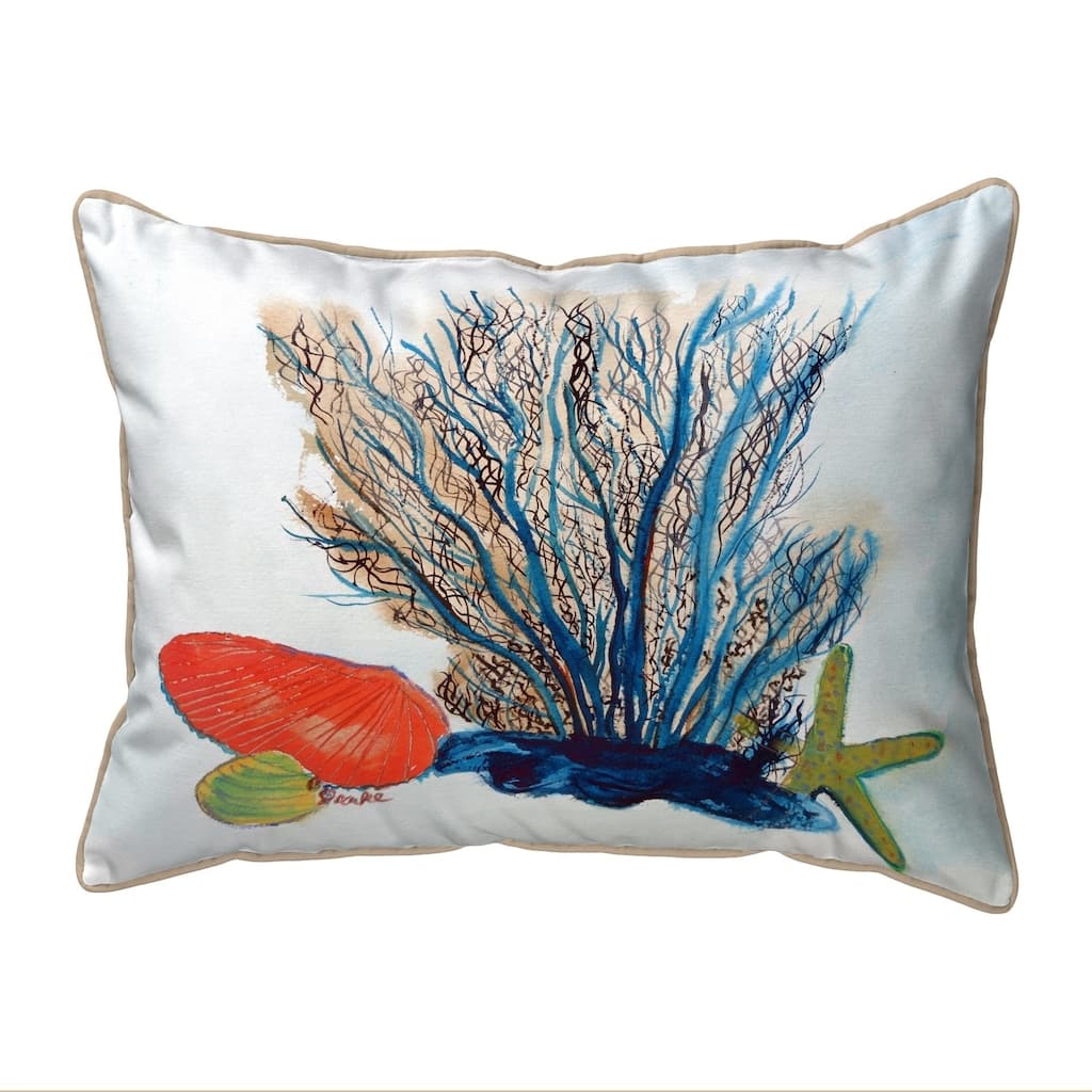 Coral & Shells Small Corded Pillow 11x14