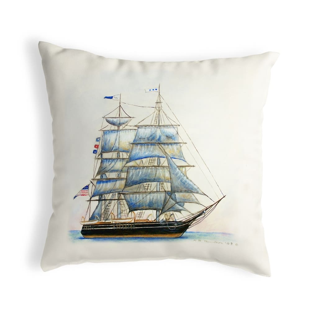 Whaling Ship Small No-Cord Pillow 12x12