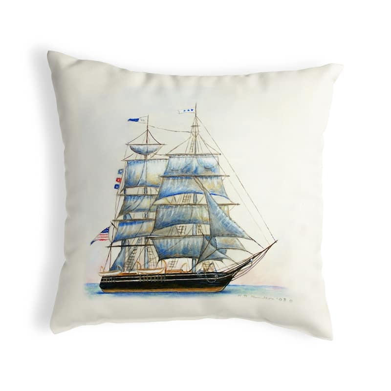 Whaling Ship Small No-Cord Pillow 12x12