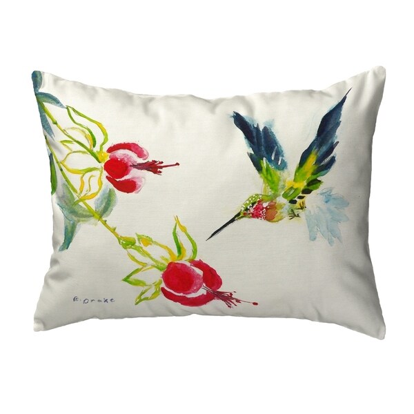 Betsy's Hummingbird Small No-Cord Pillow 11x14