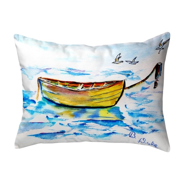 Yellow Row Boat No Cord Pillow 16x20