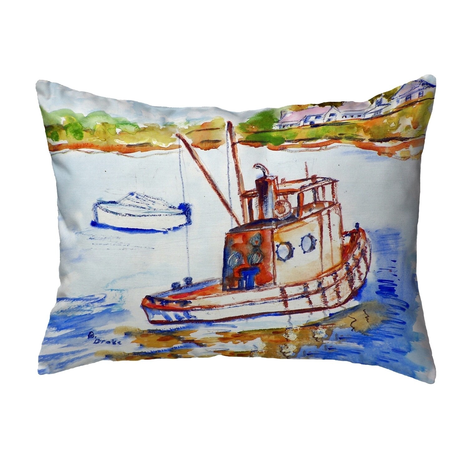 Rusty Boat Small No-Cord Pillow 11x14