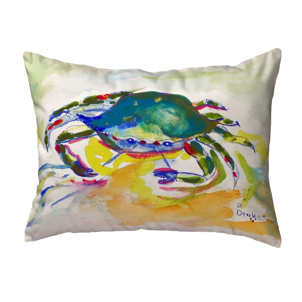 Green Crab Small No-Cord Pillow 11x14