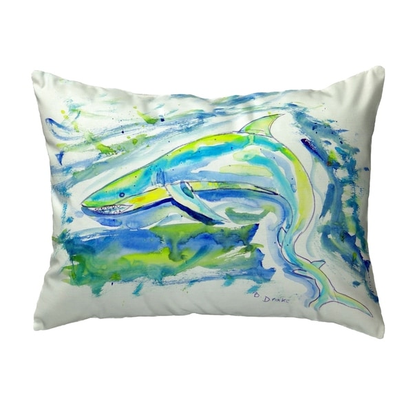 Green Shark Small No-Cord Pillow 11x14