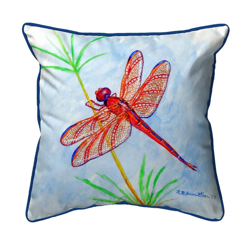 Red DragonFly Small Pillow 12x12