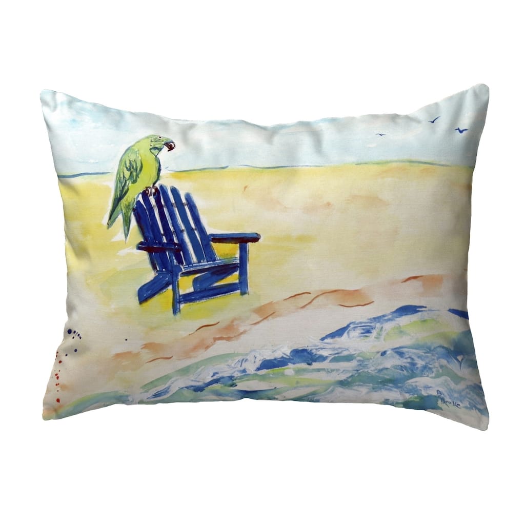 Parrot & Chair Small No-Cord Pillow 11x14
