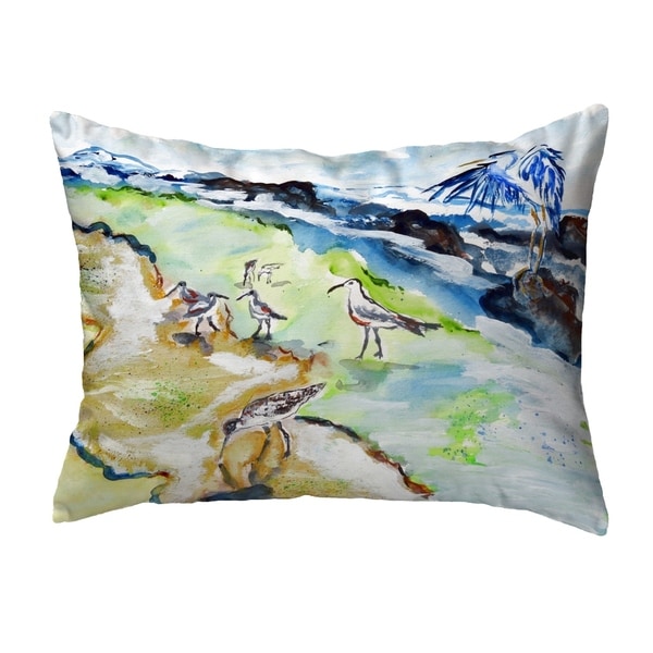 Sandpipers & Heron No Cord Pillow 16x20