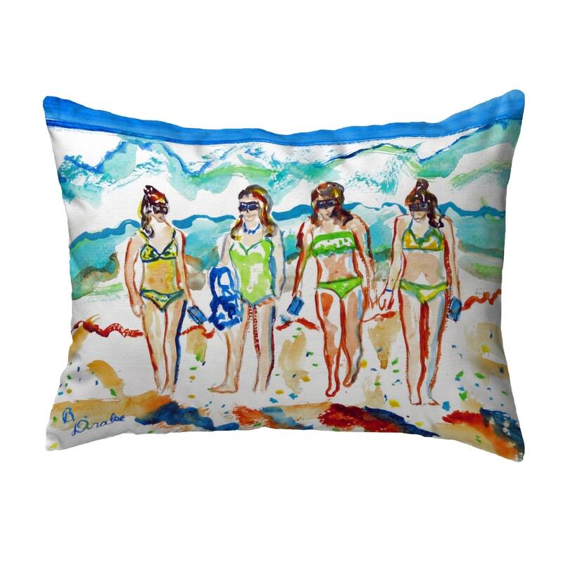 Girls Walking Noncorded Pillow 11x14