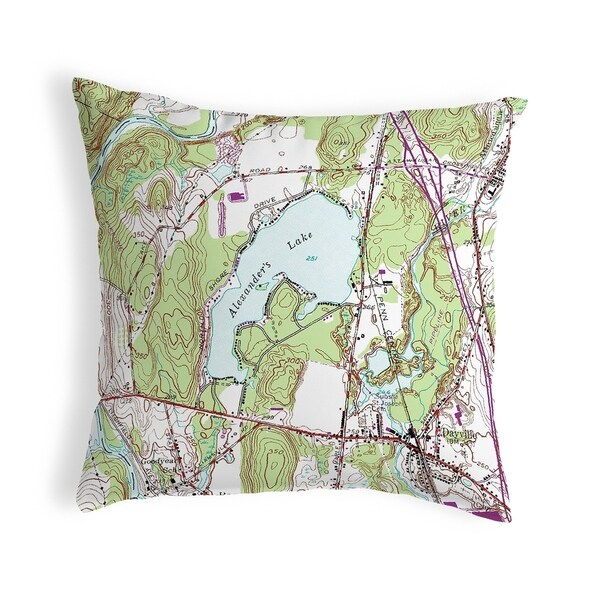 Alexander's Lake, CT Nautical Map Noncorded Pillow 12x12