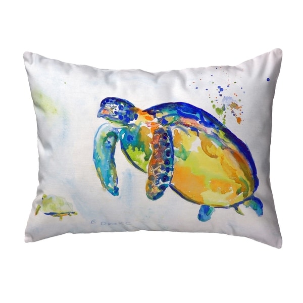 Blue Sea Turtle II Small No-Cord Pillow 11x14