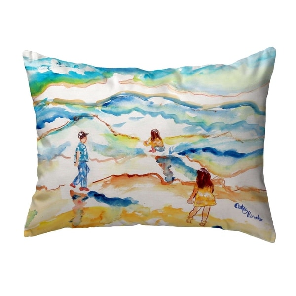 Playing at the Beach Small No-Cord Pillow 11x14