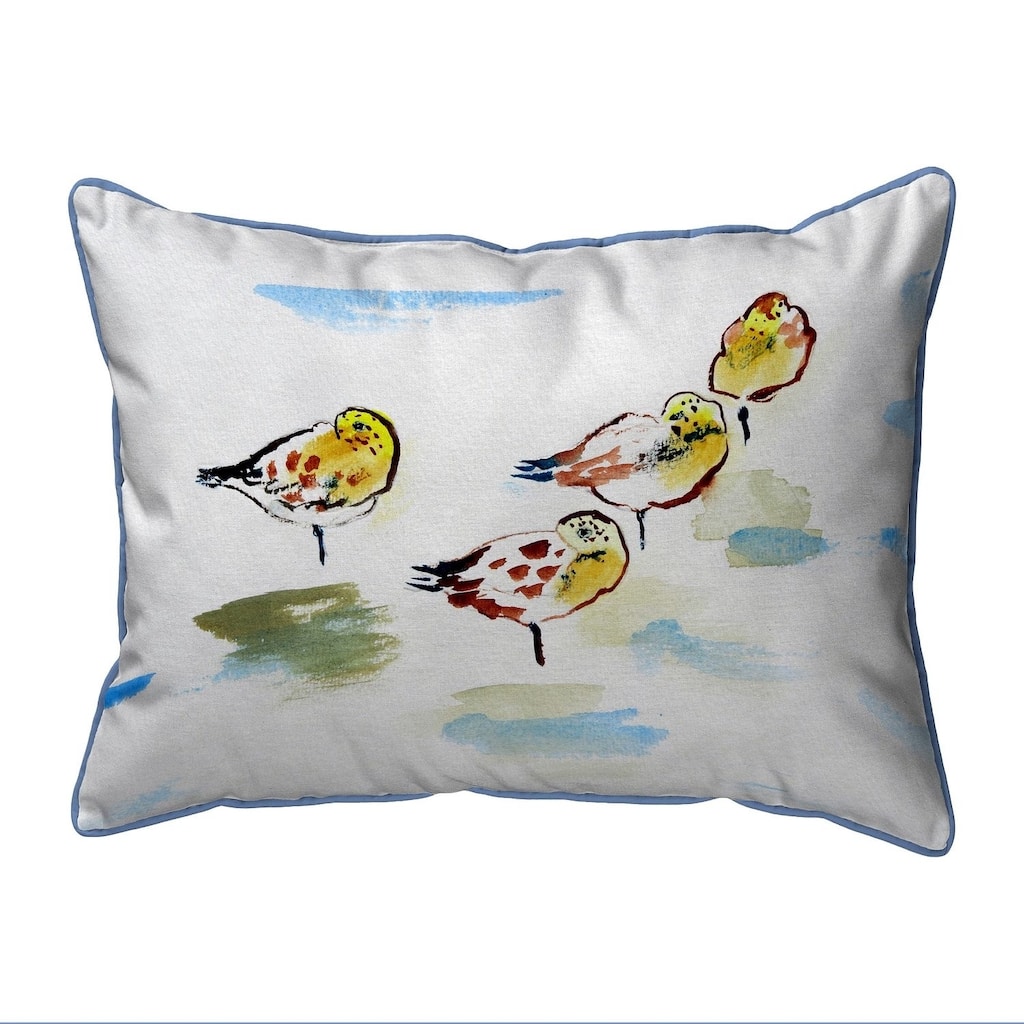 Four Sanderlings Small Pillow 11x14