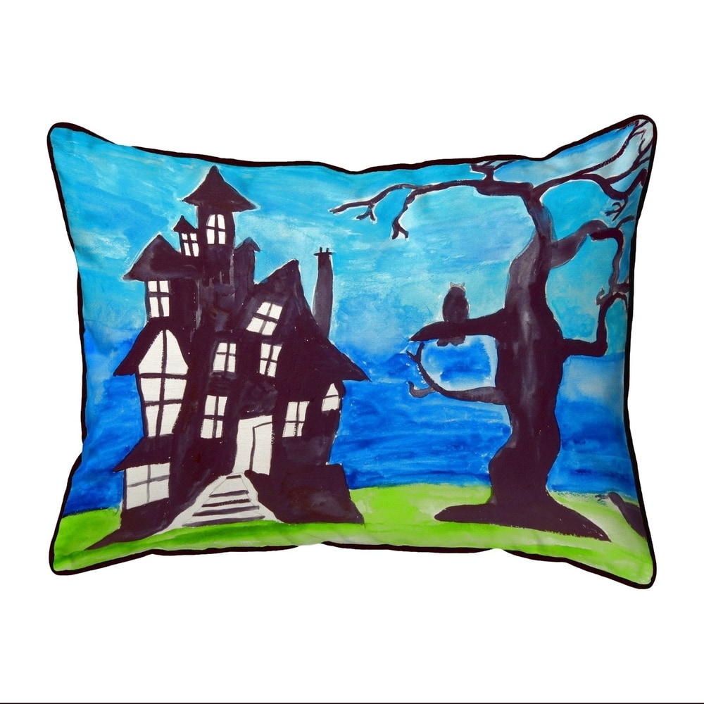 Welcome Haunted House Halloween Throw Pillow, 14x20