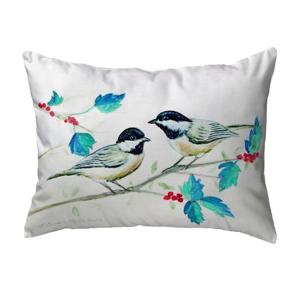 Christmas Chickadees Noncorded Pillow 11x14