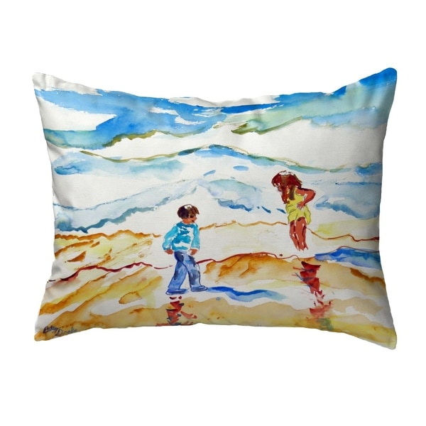 Wading at the Beach Small No-Cord Pillow 11x14